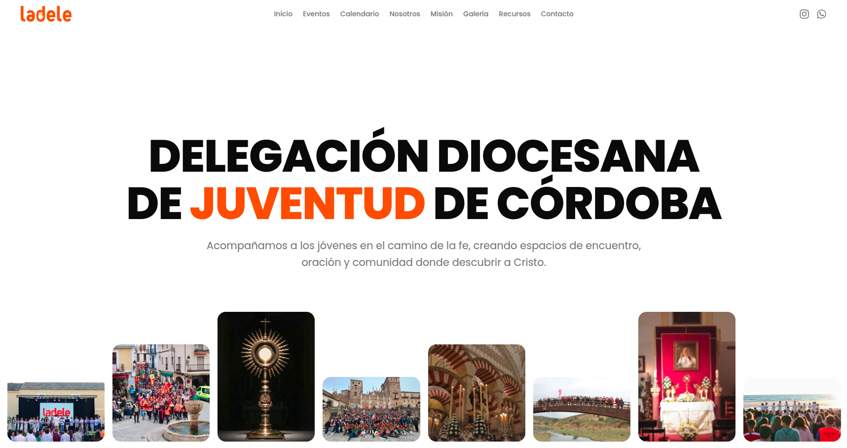 Captura de la home del proyecto Delejuventud